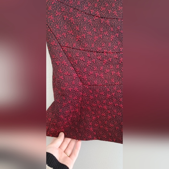 Moschino mock neck red brocade button top Aeffe Spa - Picture 7 of 16